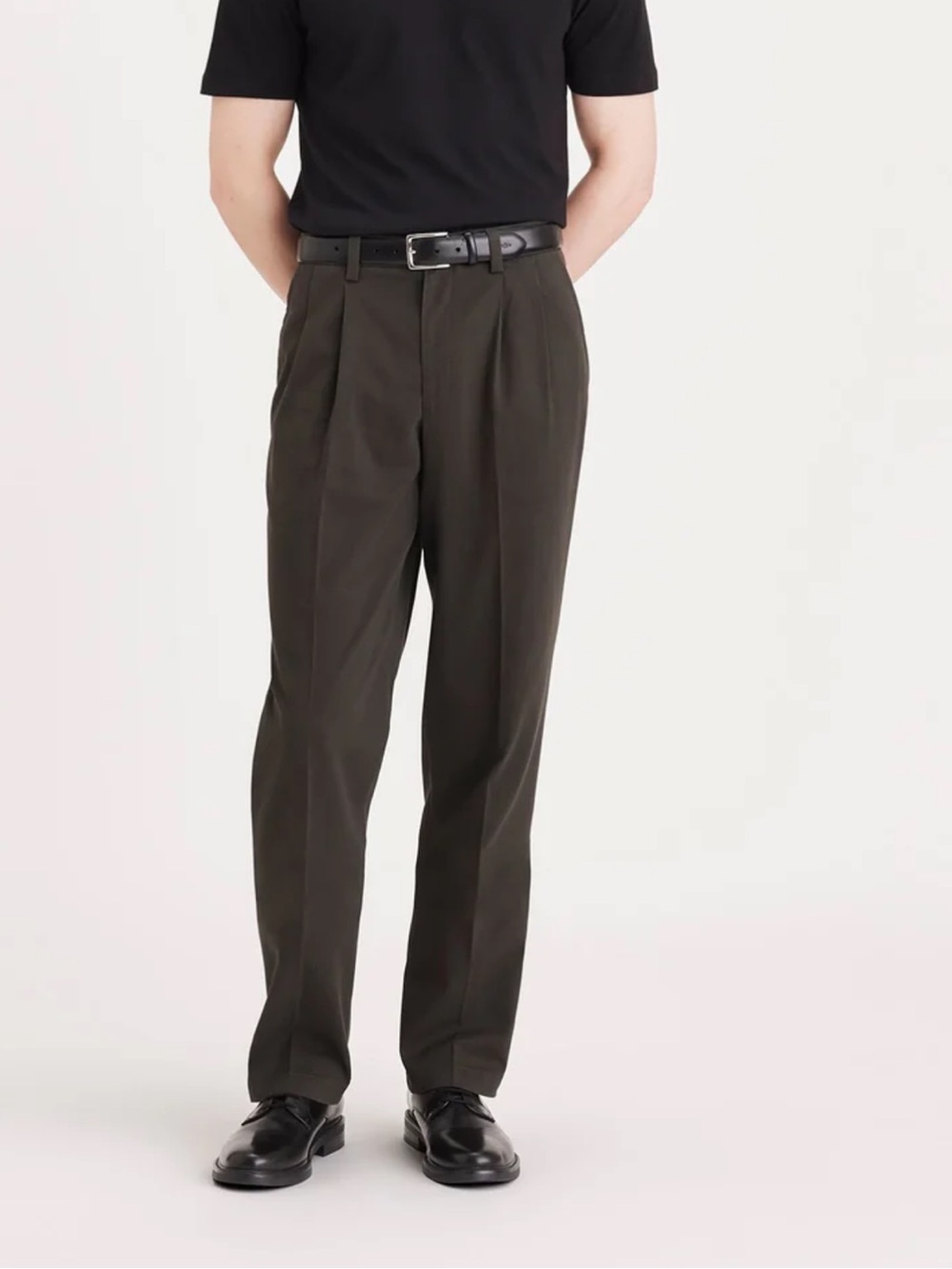 New! ST. JOHN’S BAY Worry Free Relaxed Fit Big & Tall Pleated Pants Olive 48X32
